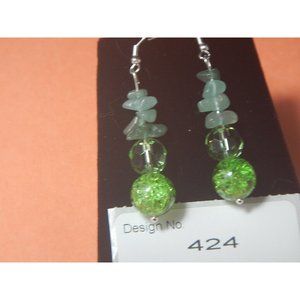 Aventurine -Gemstone Earring Metaphysical ,adventures in love and life  20210424